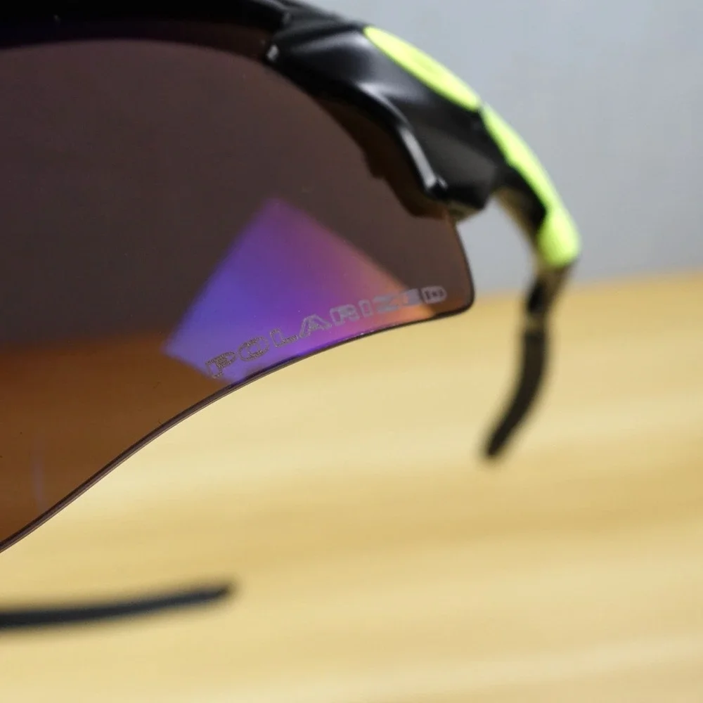 Oakley Radarlock Sunglasses Shades Prizm Polarized Black/Neon Green Frame w/Case